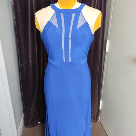Royal Blue Cutout Gown - Nightway Size 12 - Picture 1 of 6